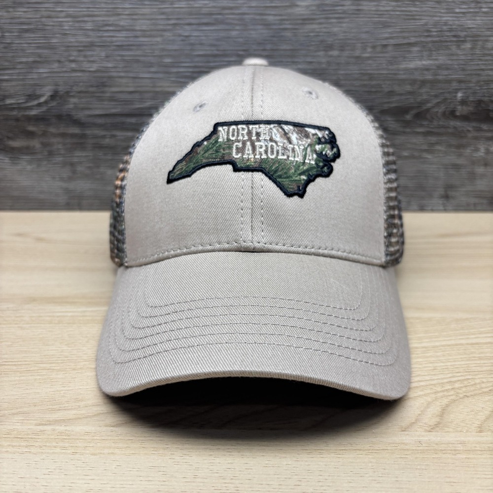 North Carolina Hat Cap Snap Back Mens Tan Camo Trucker Captivating Headwear